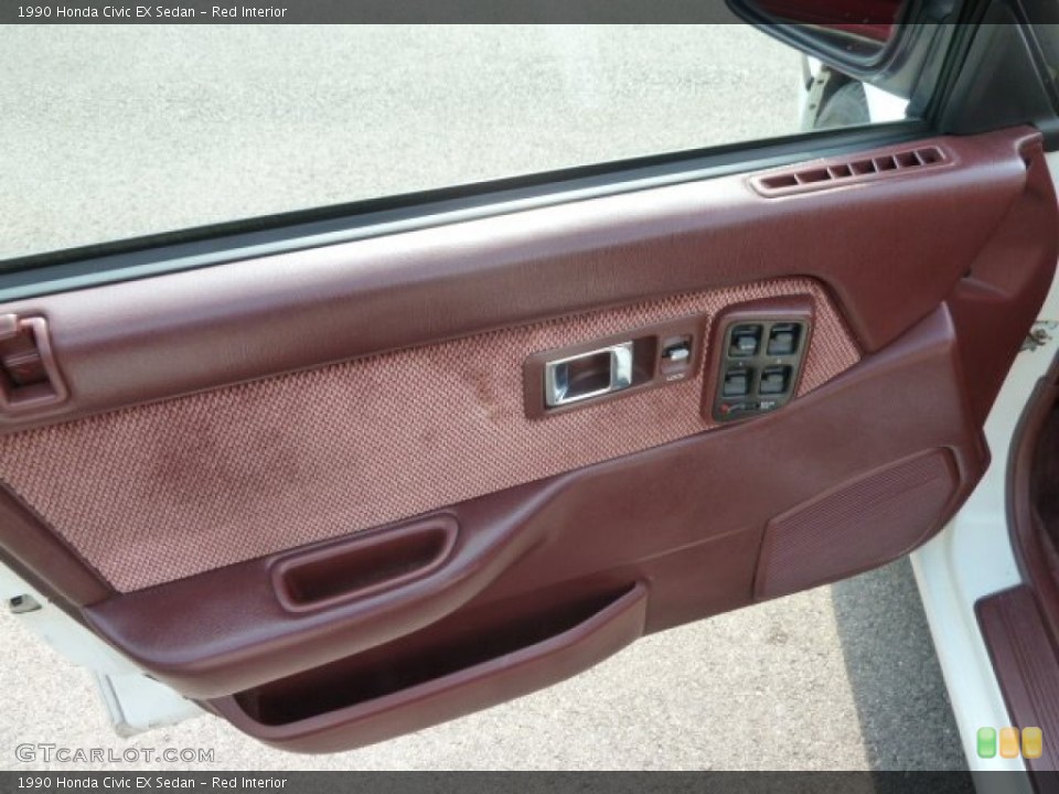 Red Interior Door Panel for the 1990 Honda Civic EX Sedan #67695232