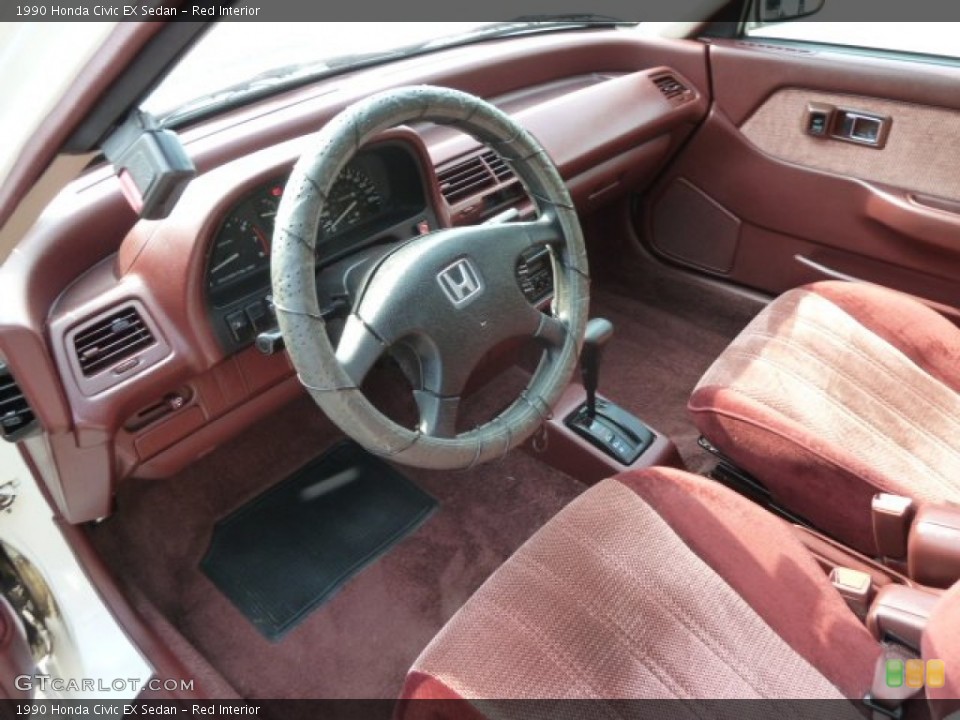 Red 1990 Honda Civic Interiors