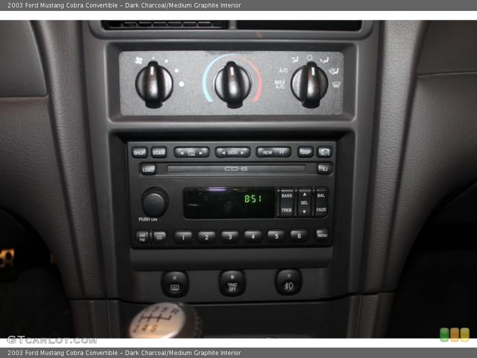 Dark Charcoal/Medium Graphite Interior Controls for the 2003 Ford Mustang Cobra Convertible #67700170