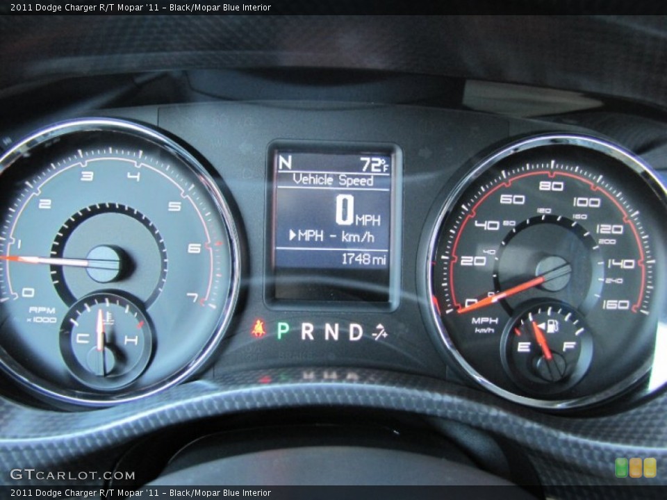 Black/Mopar Blue Interior Gauges for the 2011 Dodge Charger R/T Mopar '11 #67710120