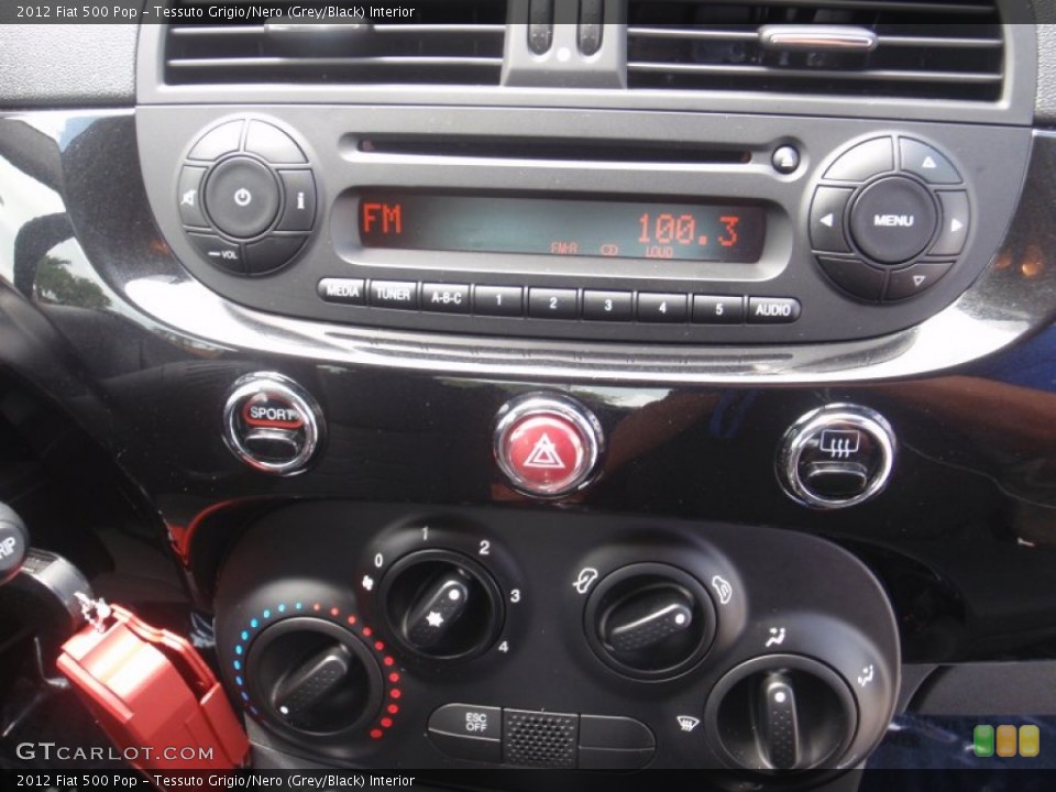 Tessuto Grigio/Nero (Grey/Black) Interior Controls for the 2012 Fiat 500 Pop #67710143