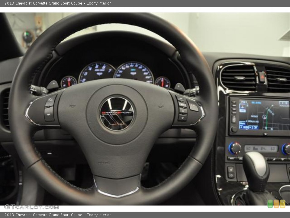 Ebony Interior Steering Wheel for the 2013 Chevrolet Corvette Grand Sport Coupe #67718255