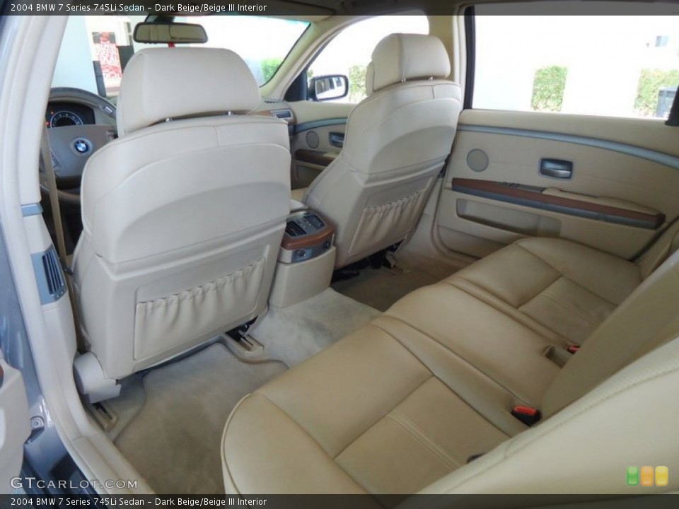 Dark Beige/Beige III Interior Rear Seat for the 2004 BMW 7 Series 745Li Sedan #67722480