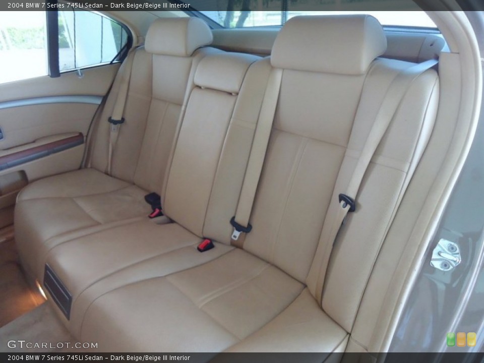 Dark Beige/Beige III Interior Rear Seat for the 2004 BMW 7 Series 745Li Sedan #67722542