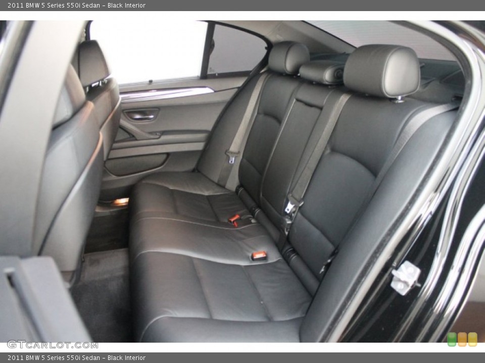 Black Interior Rear Seat for the 2011 BMW 5 Series 550i Sedan #67724990