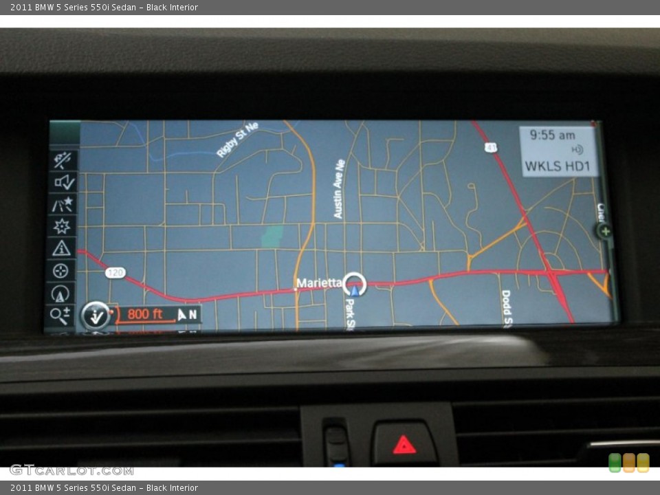 Black Interior Navigation for the 2011 BMW 5 Series 550i Sedan #67725046