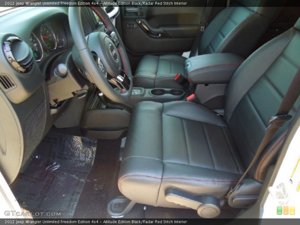 Altitude Edition Black/Radar Red Stitch Interior Photo for the 2012 Jeep Wrangler Unlimited Freedom Edition 4x4 #67727111