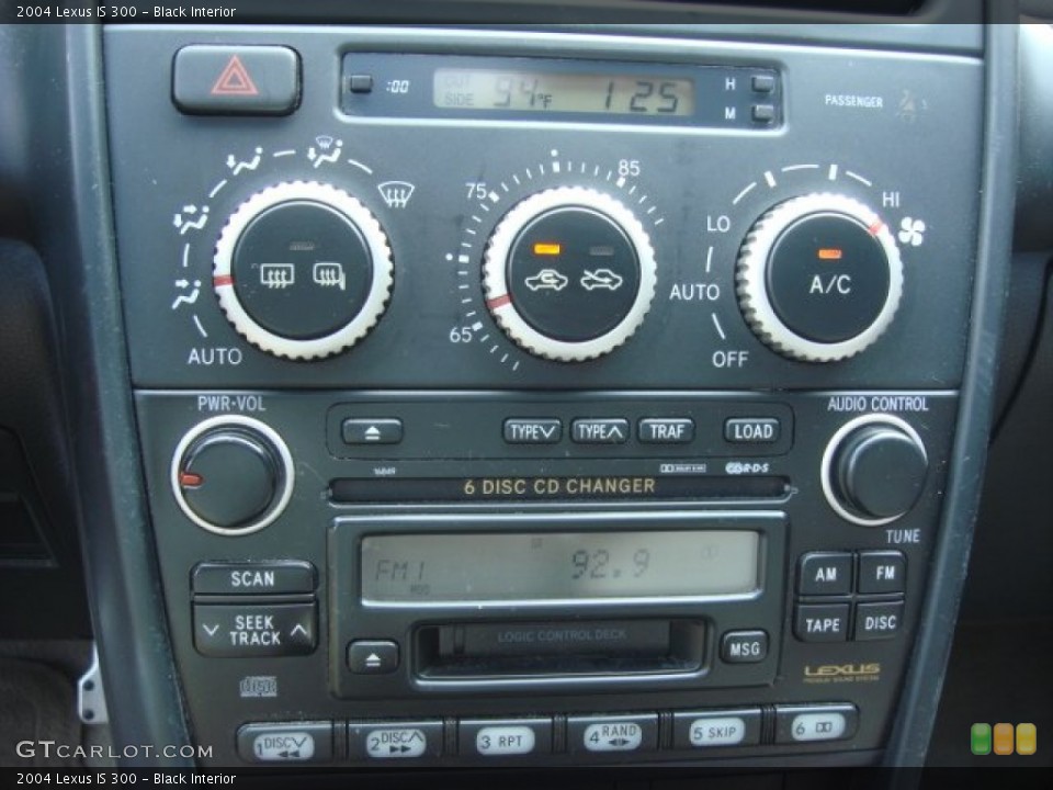 Black Interior Controls for the 2004 Lexus IS 300 #67730993