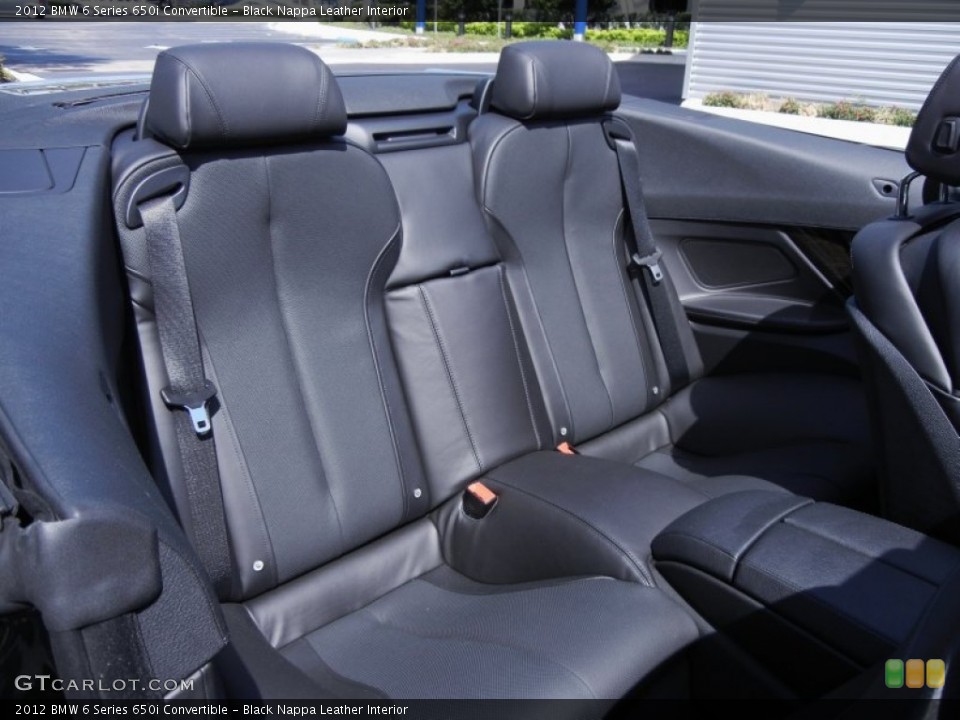 Black Nappa Leather Interior Rear Seat for the 2012 BMW 6 Series 650i Convertible #67733228