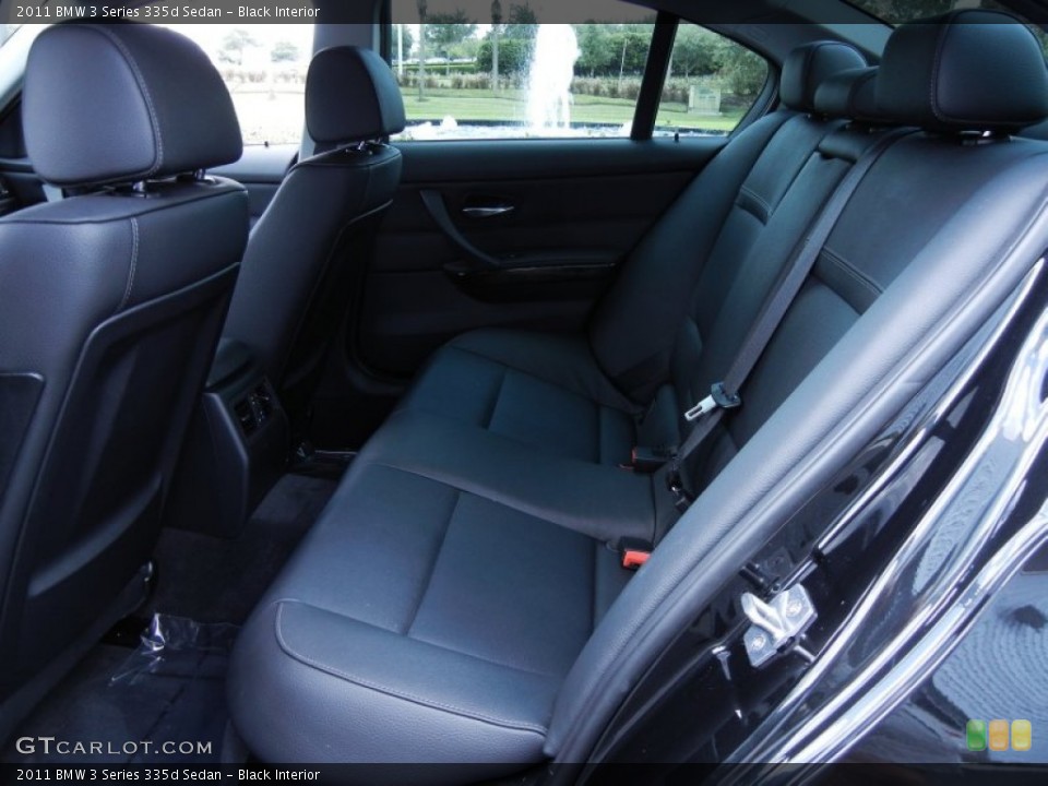 Black Interior Rear Seat for the 2011 BMW 3 Series 335d Sedan #67733954