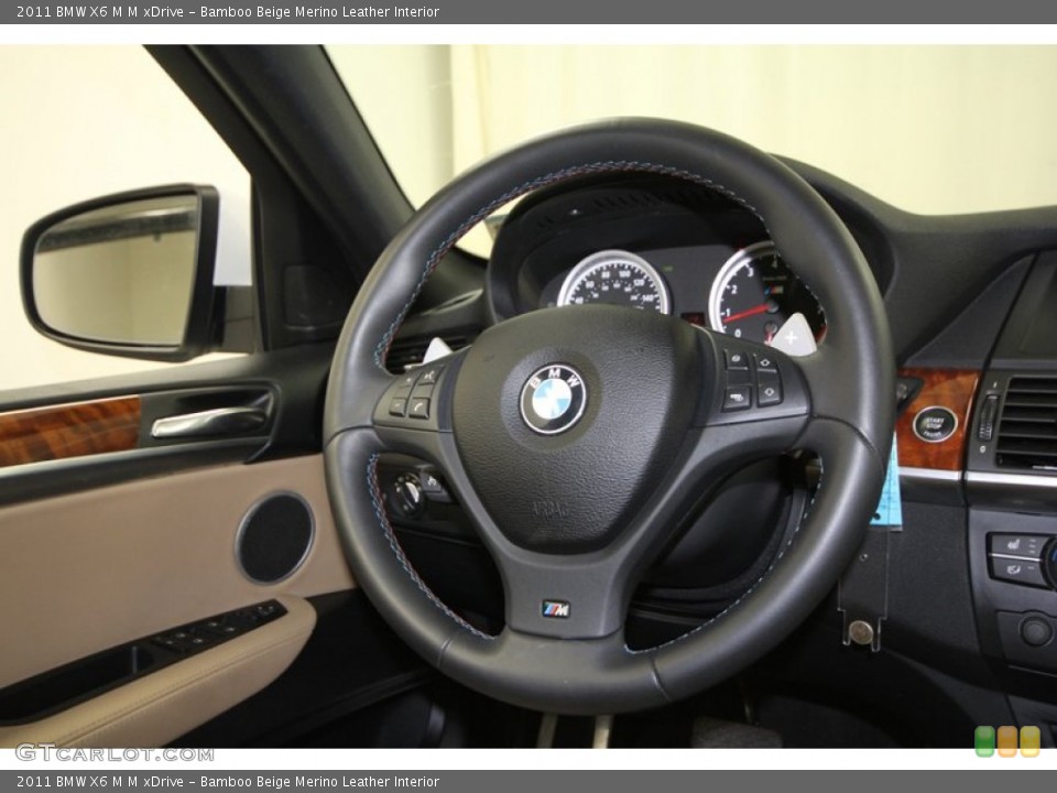 Bamboo Beige Merino Leather Interior Steering Wheel for the 2011 BMW X6 M M xDrive #67739351
