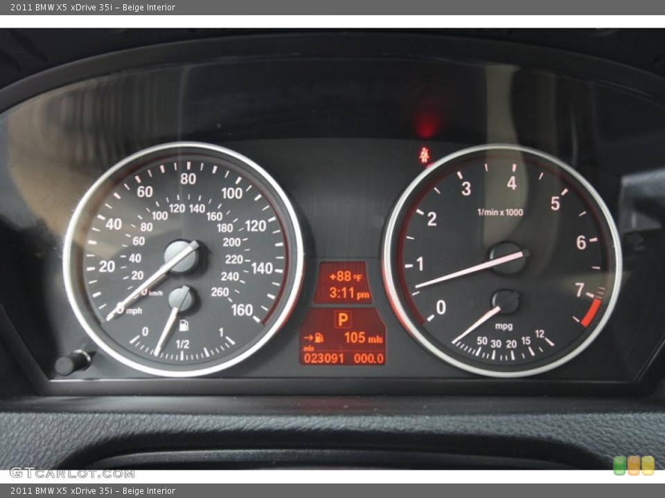 Beige Interior Gauges for the 2011 BMW X5 xDrive 35i #67740299
