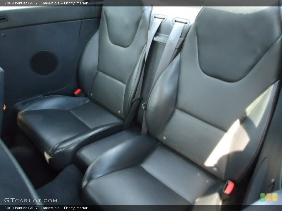 Ebony Interior Rear Seat for the 2009 Pontiac G6 GT Convertible #67741580