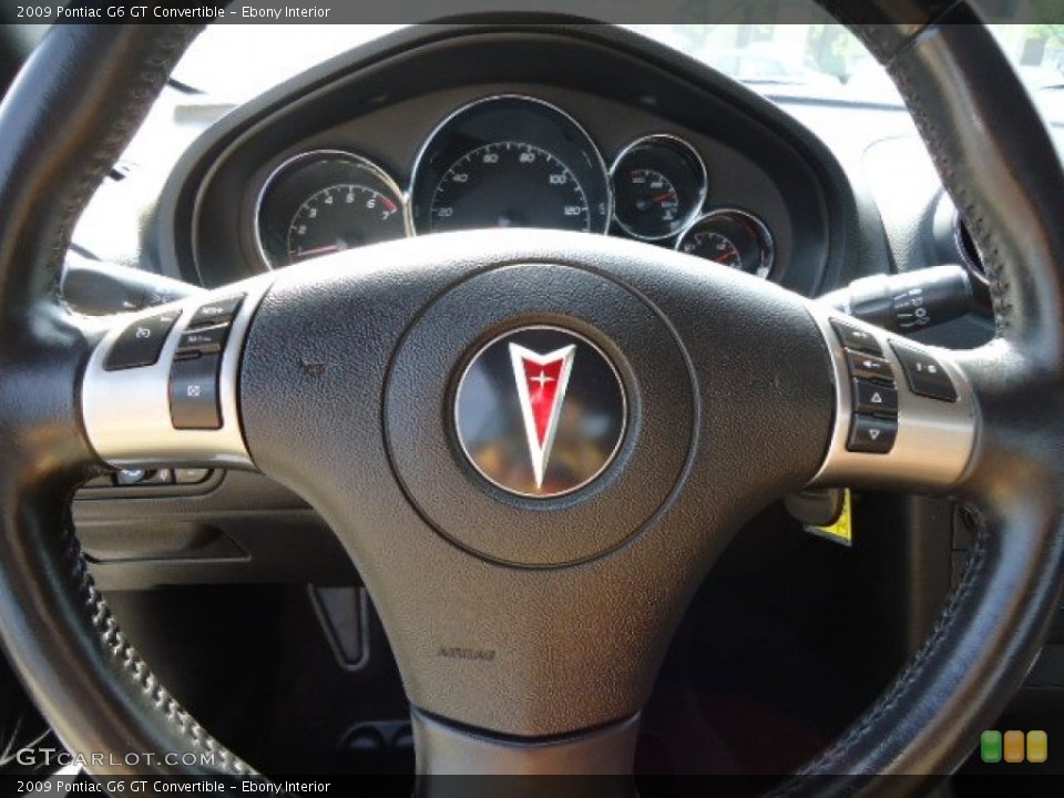 Ebony Interior Steering Wheel for the 2009 Pontiac G6 GT Convertible #67741601