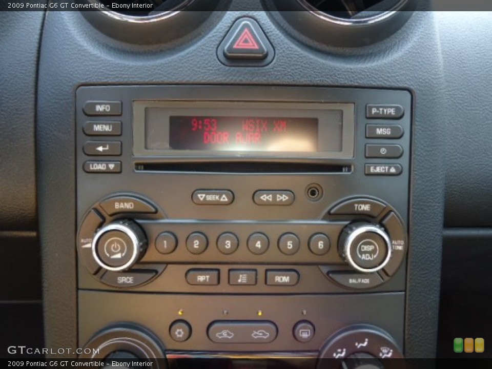 Ebony Interior Audio System for the 2009 Pontiac G6 GT Convertible #67741604