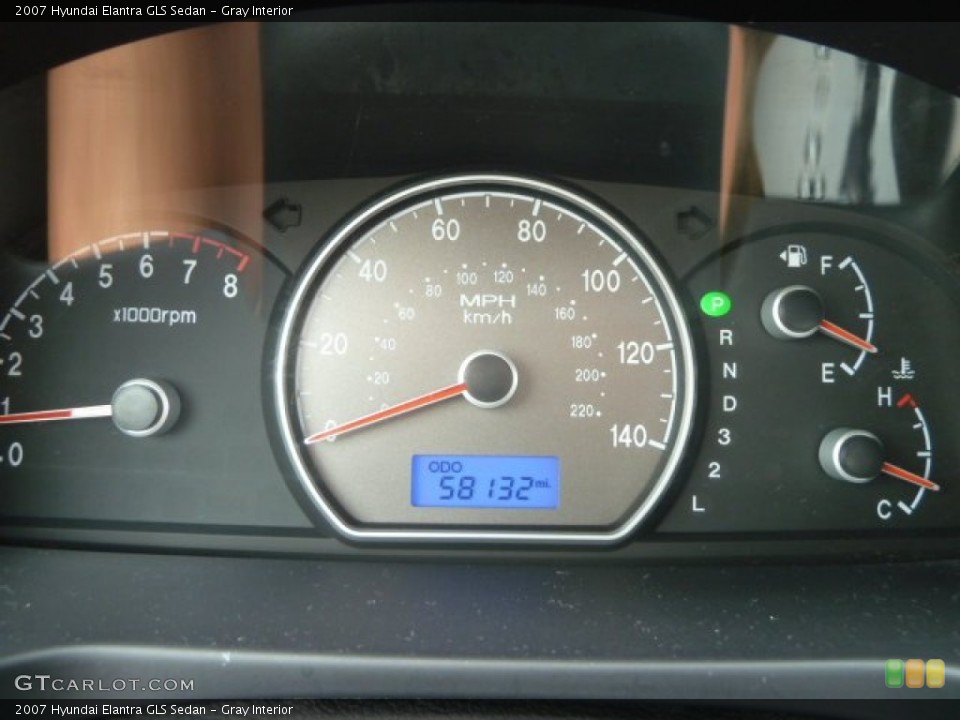 Gray Interior Gauges for the 2007 Hyundai Elantra GLS Sedan #67748585