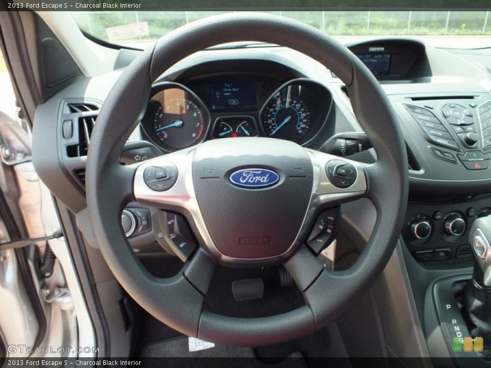 Charcoal Black Interior Steering Wheel for the 2013 Ford Escape S #67752743