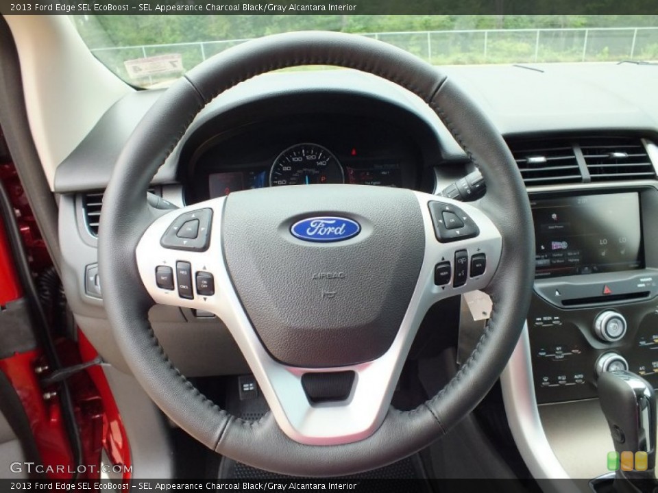 SEL Appearance Charcoal Black/Gray Alcantara Interior Steering Wheel for the 2013 Ford Edge SEL EcoBoost #67752923