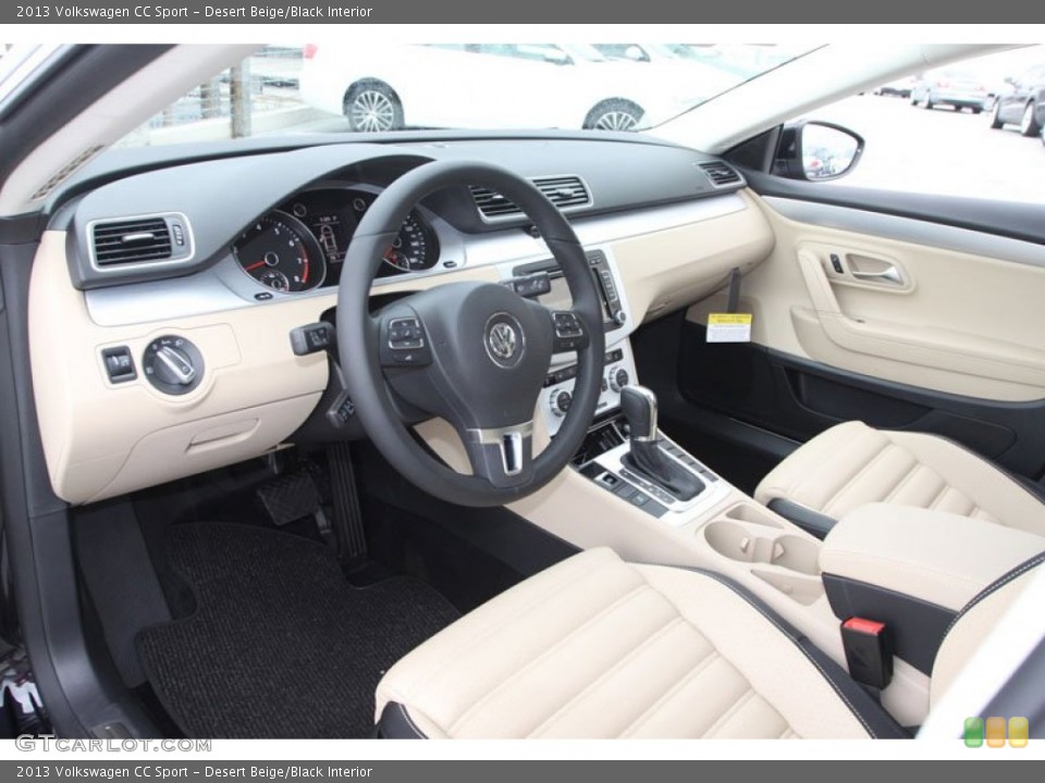 Desert Beige/Black Interior Prime Interior for the 2013 Volkswagen CC Sport #67765304