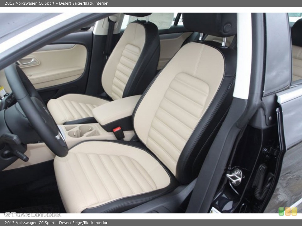 Desert Beige/Black Interior Front Seat for the 2013 Volkswagen CC Sport #67765325