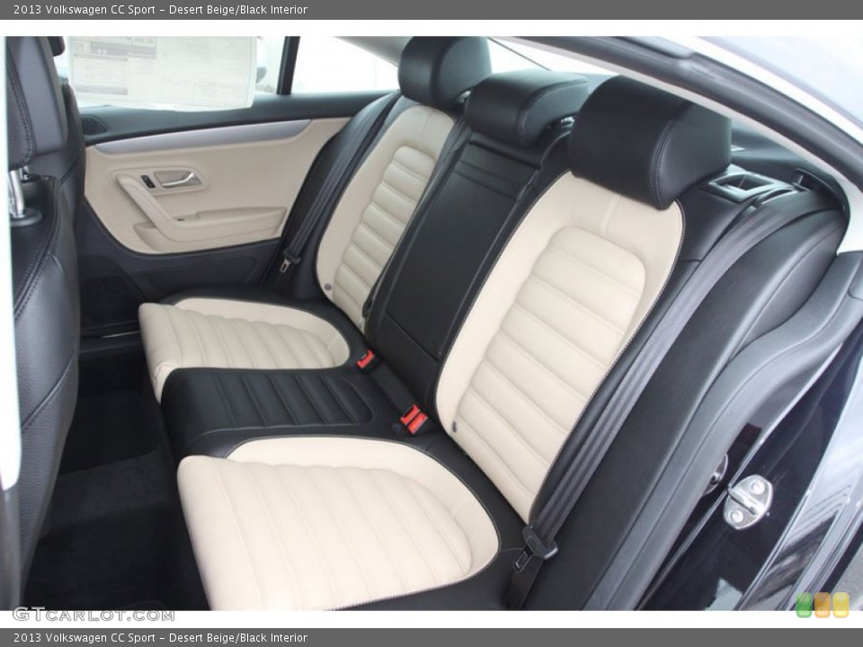 Desert Beige/Black Interior Rear Seat for the 2013 Volkswagen CC Sport #67765333