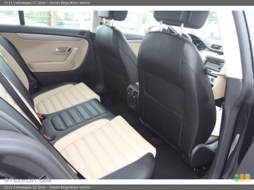 Desert Beige/Black Interior Rear Seat for the 2013 Volkswagen CC Sport #67765409