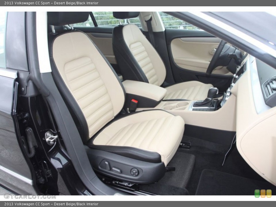 Desert Beige/Black Interior Front Seat for the 2013 Volkswagen CC Sport #67765445