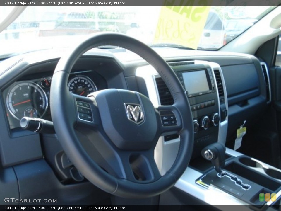 Dark Slate Gray Interior Dashboard for the 2012 Dodge Ram 1500 Sport Quad Cab 4x4 #67771359