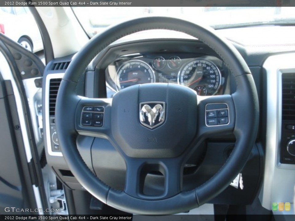 Dark Slate Gray Interior Steering Wheel for the 2012 Dodge Ram 1500 Sport Quad Cab 4x4 #67771461