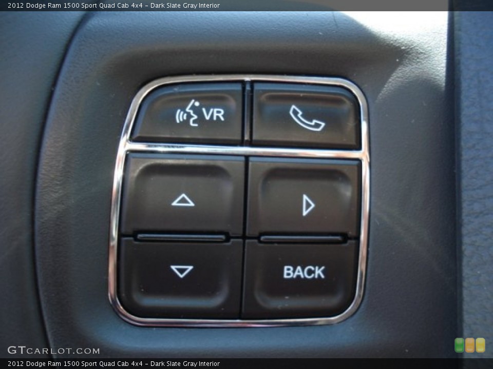 Dark Slate Gray Interior Controls for the 2012 Dodge Ram 1500 Sport Quad Cab 4x4 #67771470