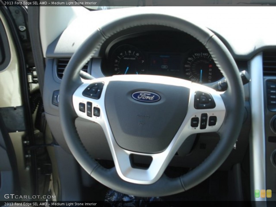 Medium Light Stone Interior Steering Wheel for the 2013 Ford Edge SEL AWD #67772343