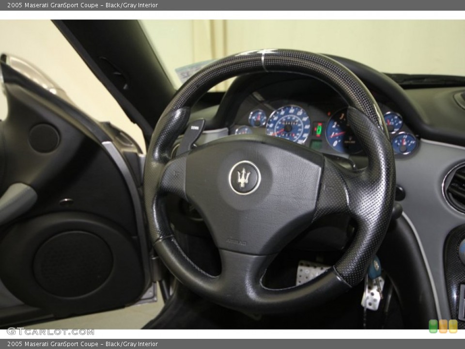Black/Gray Interior Steering Wheel for the 2005 Maserati GranSport Coupe #67776069