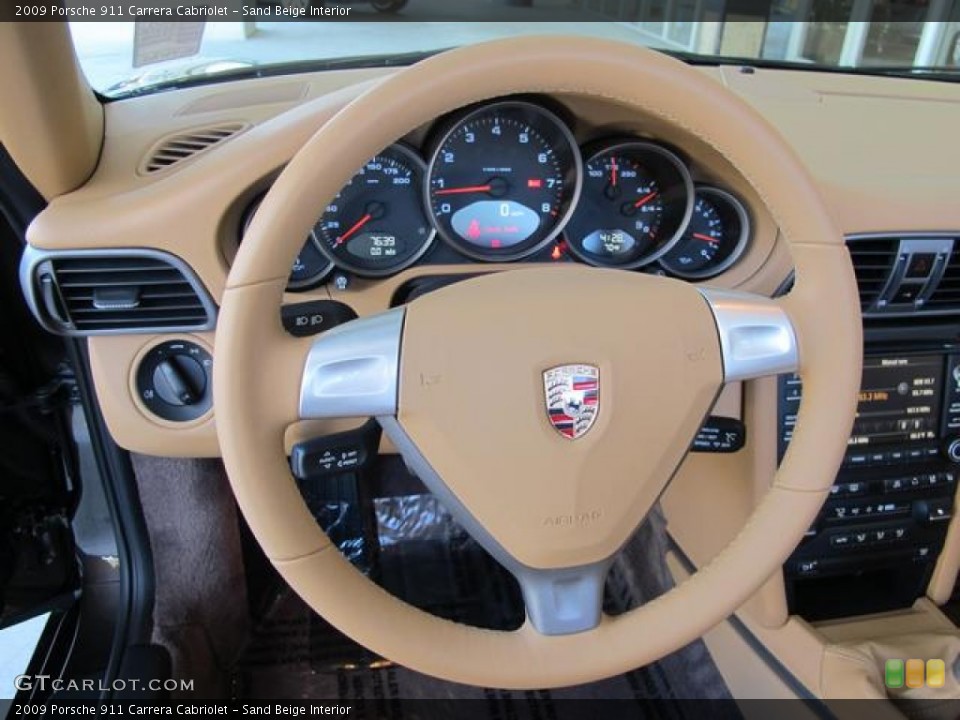 Sand Beige Interior Steering Wheel for the 2009 Porsche 911 Carrera Cabriolet #67776210