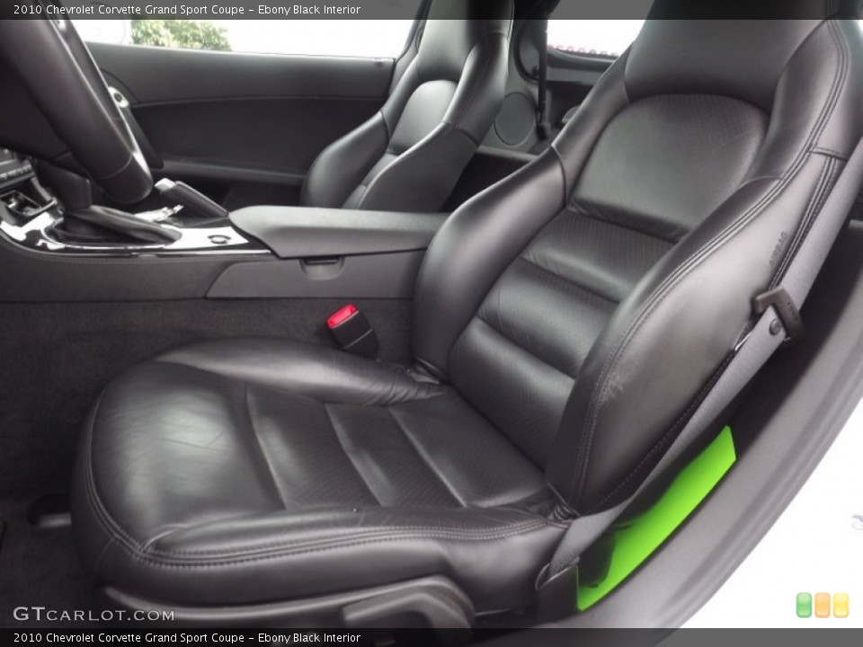 Ebony Black Interior Front Seat for the 2010 Chevrolet Corvette Grand Sport Coupe #67776453