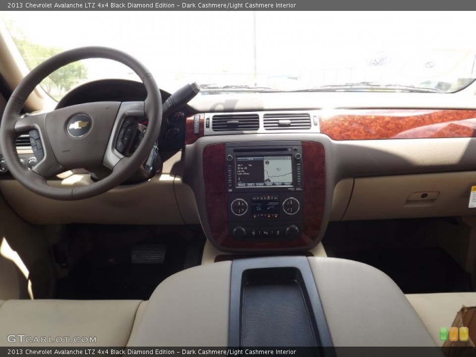 Dark Cashmere/Light Cashmere Interior Dashboard for the 2013 Chevrolet Avalanche LTZ 4x4 Black Diamond Edition #67776927