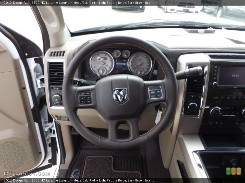 Light Pebble Beige/Bark Brown Interior Steering Wheel for the 2012 Dodge Ram 2500 HD Laramie Longhorn Mega Cab 4x4 #67779619