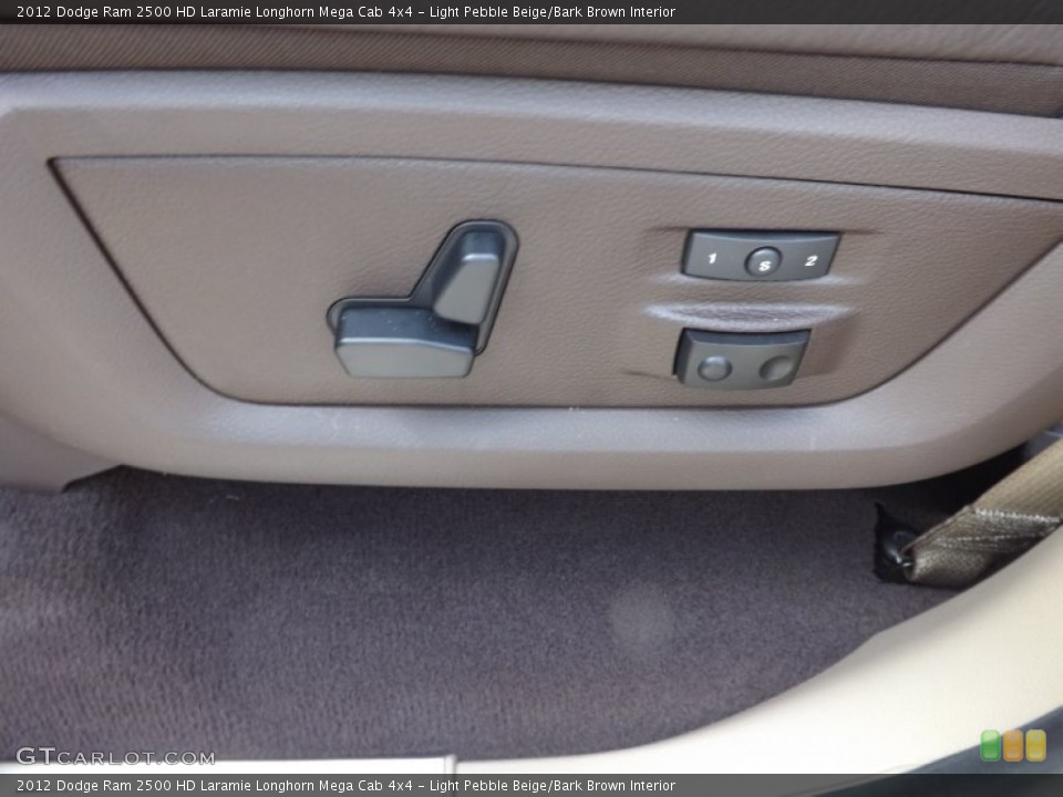 Light Pebble Beige/Bark Brown Interior Controls for the 2012 Dodge Ram 2500 HD Laramie Longhorn Mega Cab 4x4 #67779660
