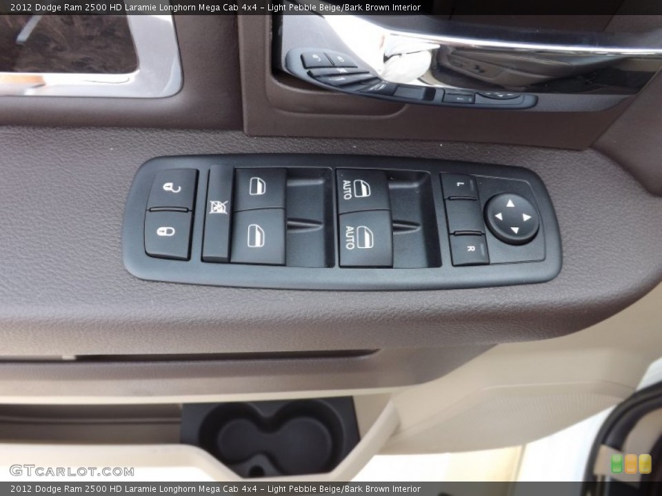 Light Pebble Beige/Bark Brown Interior Controls for the 2012 Dodge Ram 2500 HD Laramie Longhorn Mega Cab 4x4 #67779696