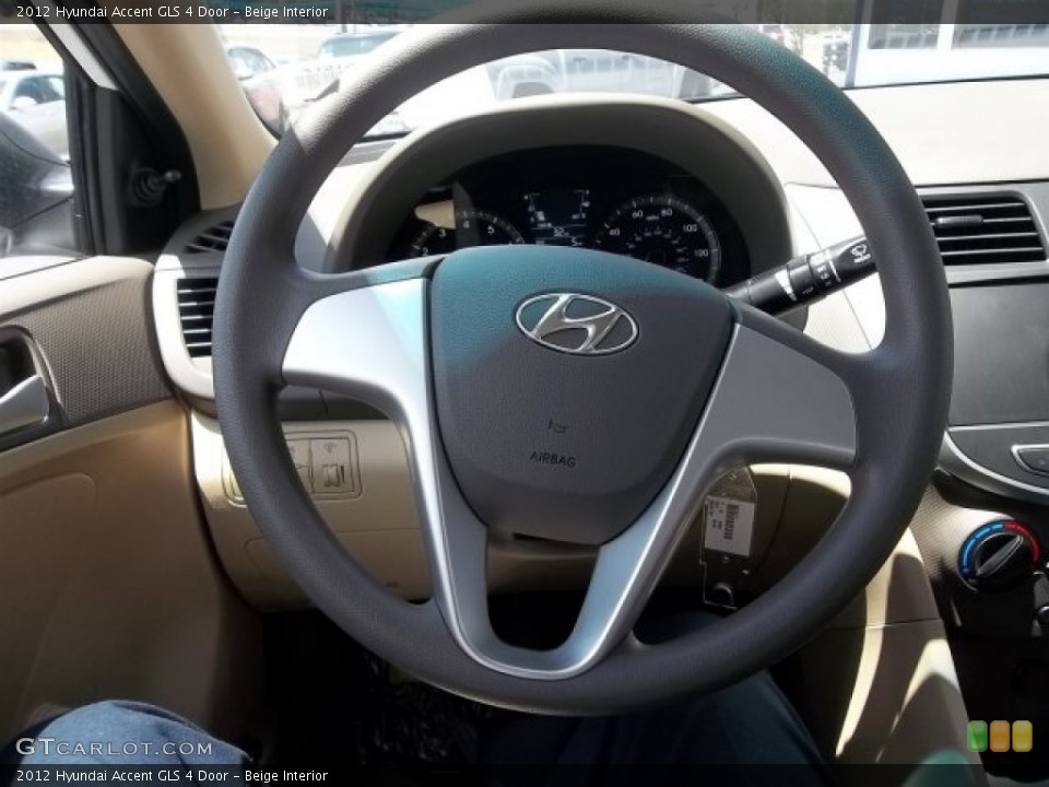 Beige Interior Steering Wheel for the 2012 Hyundai Accent GLS 4 Door #67785213