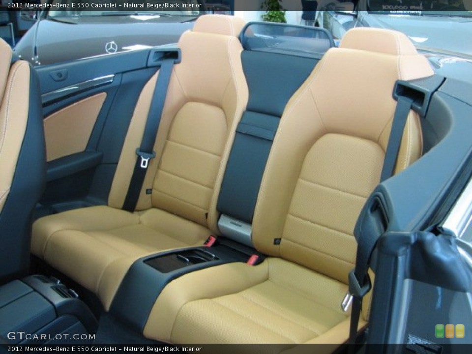 Natural Beige/Black Interior Rear Seat for the 2012 Mercedes-Benz E 550 Cabriolet #67787574