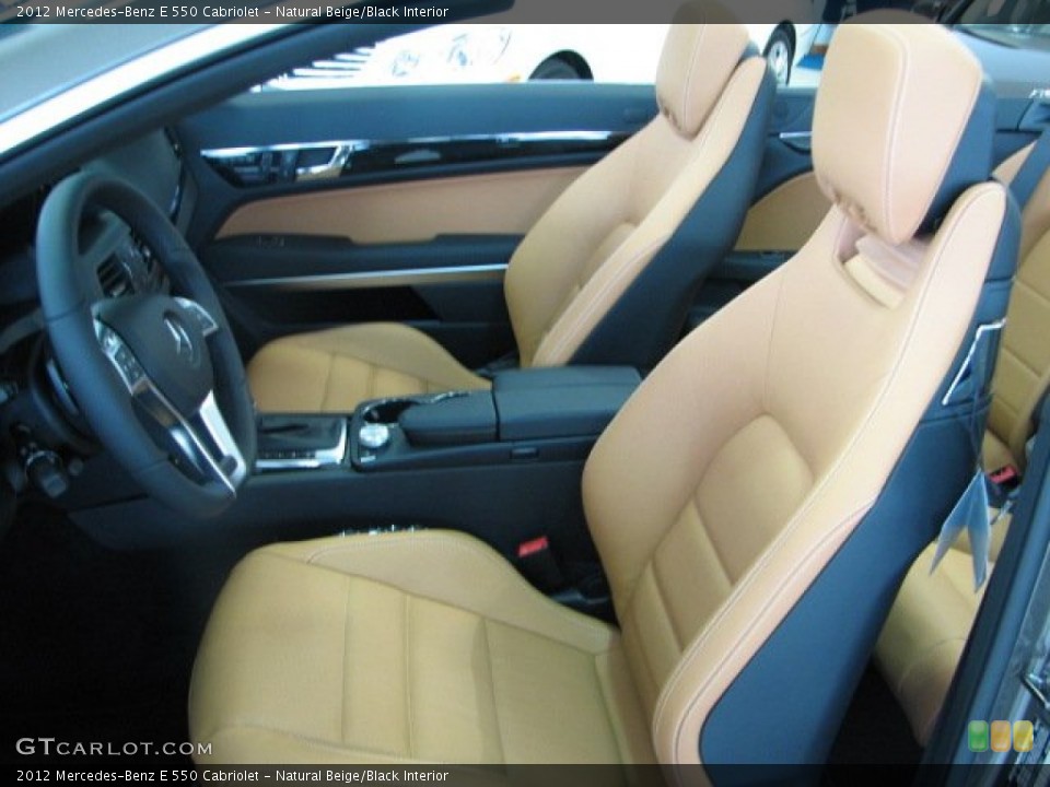 Natural Beige/Black Interior Front Seat for the 2012 Mercedes-Benz E 550 Cabriolet #67787583