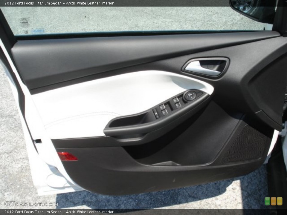 Arctic White Leather Interior Door Panel for the 2012 Ford Focus Titanium Sedan #67793604