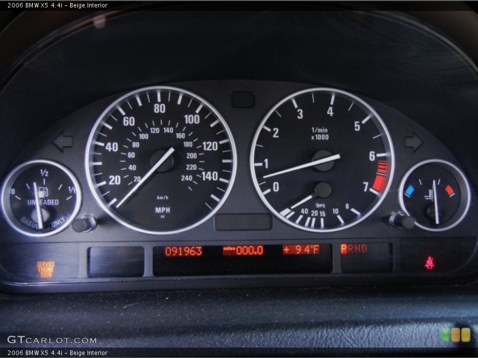 Beige Interior Gauges for the 2006 BMW X5 4.4i #67796316