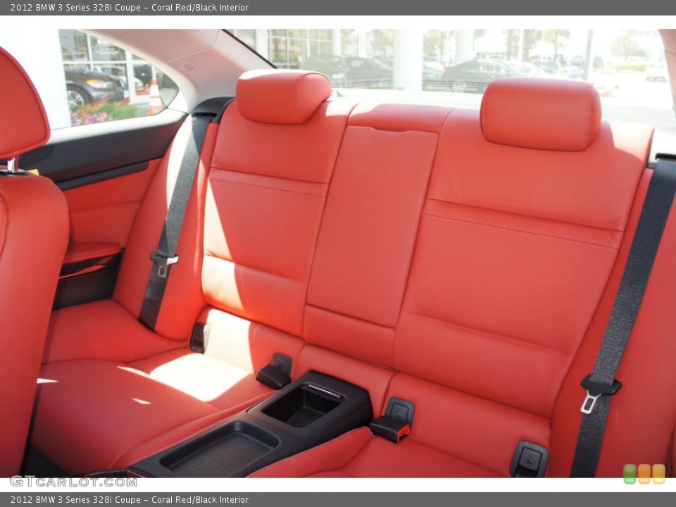 Coral Red/Black Interior Rear Seat for the 2012 BMW 3 Series 328i Coupe #67803353