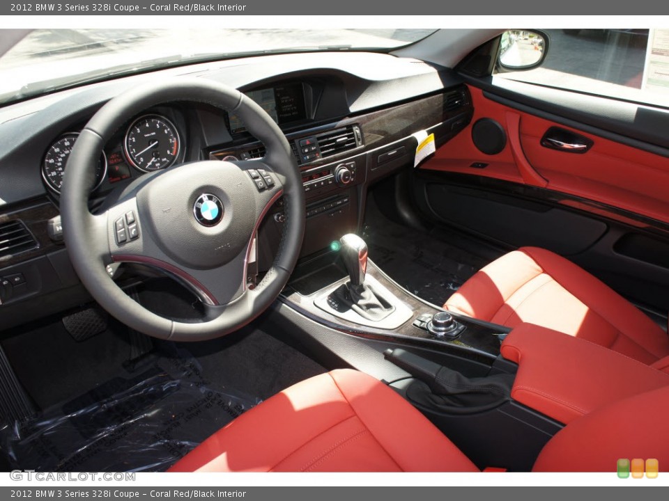 Coral Red/Black Interior Prime Interior for the 2012 BMW 3 Series 328i Coupe #67803366