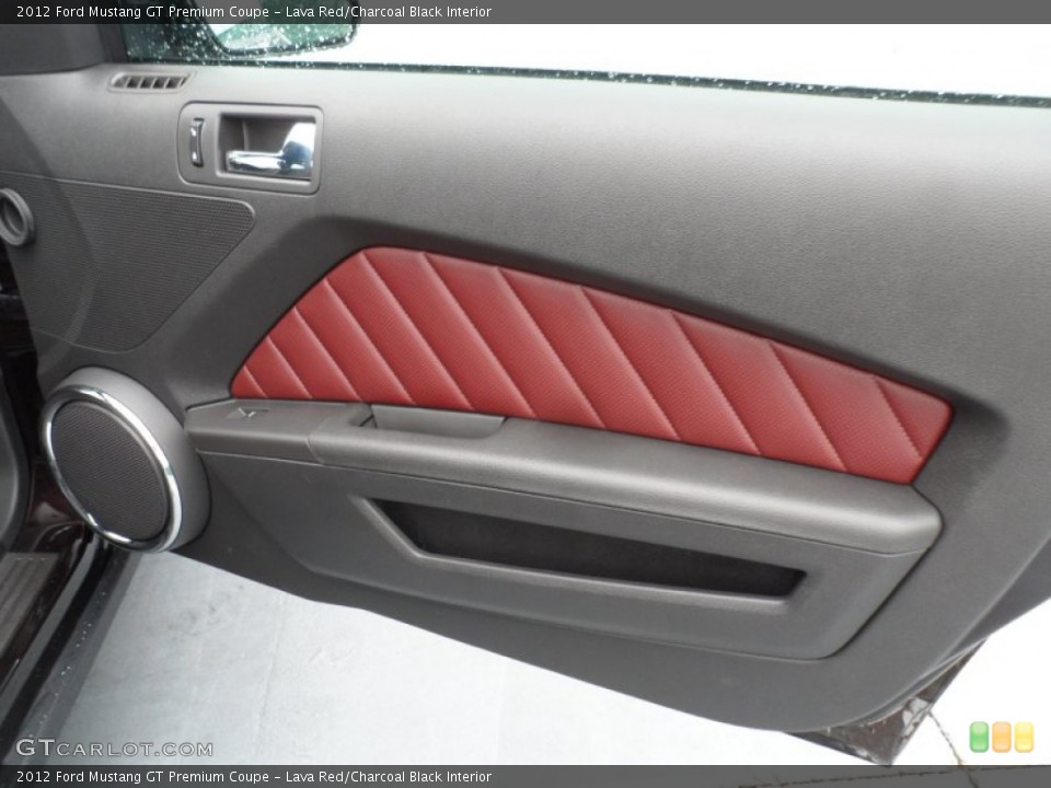 Lava Red/Charcoal Black Interior Door Panel for the 2012 Ford Mustang GT Premium Coupe #67805316