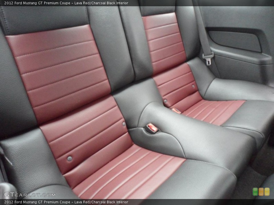 Lava Red/Charcoal Black Interior Rear Seat for the 2012 Ford Mustang GT Premium Coupe #67805337