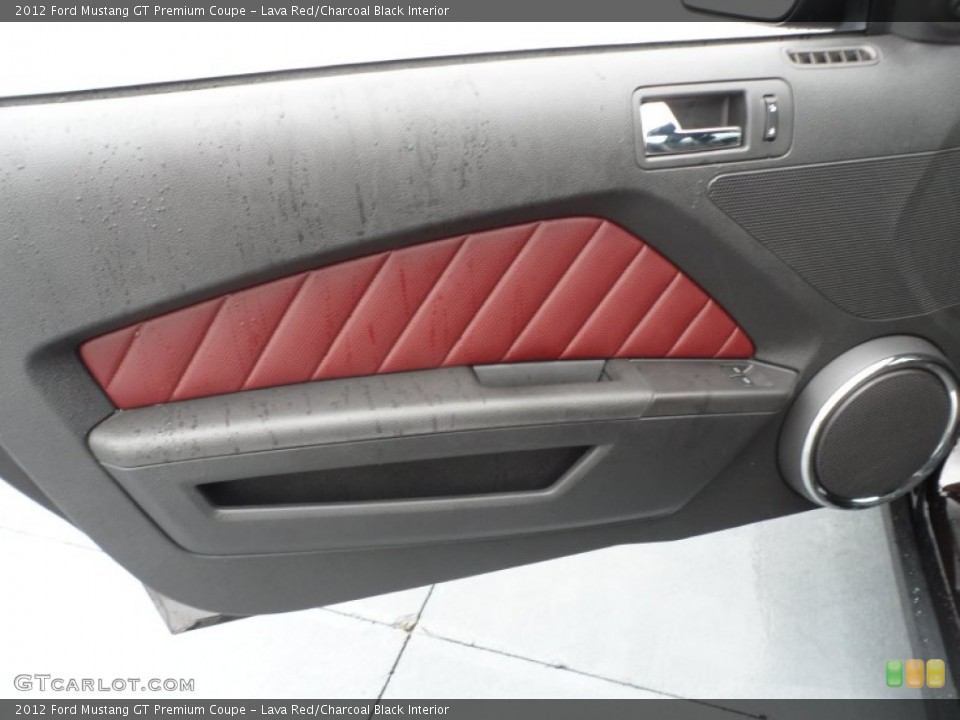 Lava Red/Charcoal Black Interior Door Panel for the 2012 Ford Mustang GT Premium Coupe #67805355