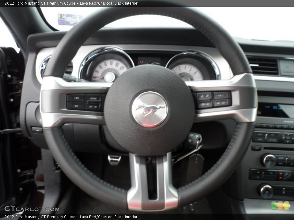 Lava Red/Charcoal Black Interior Steering Wheel for the 2012 Ford Mustang GT Premium Coupe #67805402