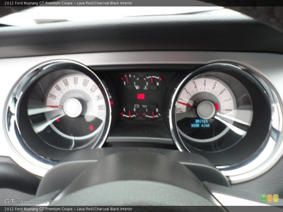 Lava Red/Charcoal Black Interior Gauges for the 2012 Ford Mustang GT Premium Coupe #67805411